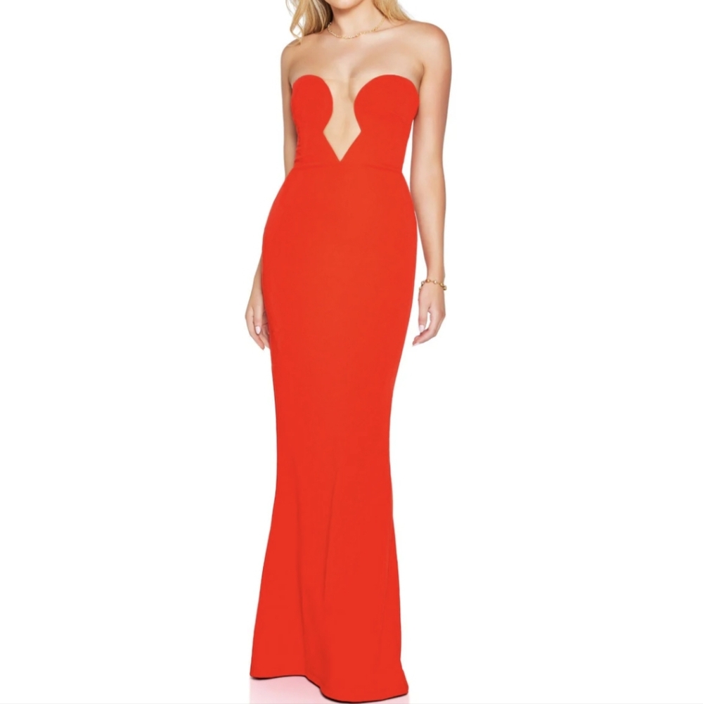 Elegant Red Nookie Strapless Dress